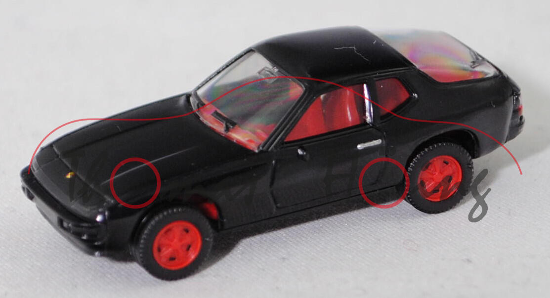 Porsche 924 (1. Generation, Baureihe 924, Mod. 1976-1977), schwarz (L041), Herpa, 1:87, mb (Limited)