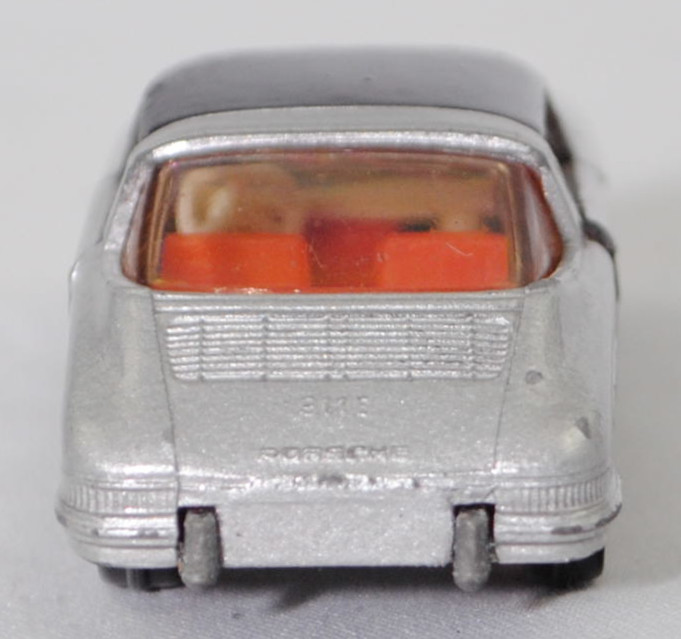 00009 Porsche 911 E Targa (Modell 1968-1969), silbergraumetallic, innen rotorange, Lenkrad cremeweiß, W-Germ, Verglasung rauch, R11 glatt, SIKU SUPER, 1:60, vsc
