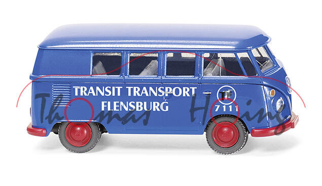 VW Transporter 1500 Kombi (Typ 2 T1, Modell 1963-1967), enzianblau, TTF / 7111, Wiking, 1:87, mb