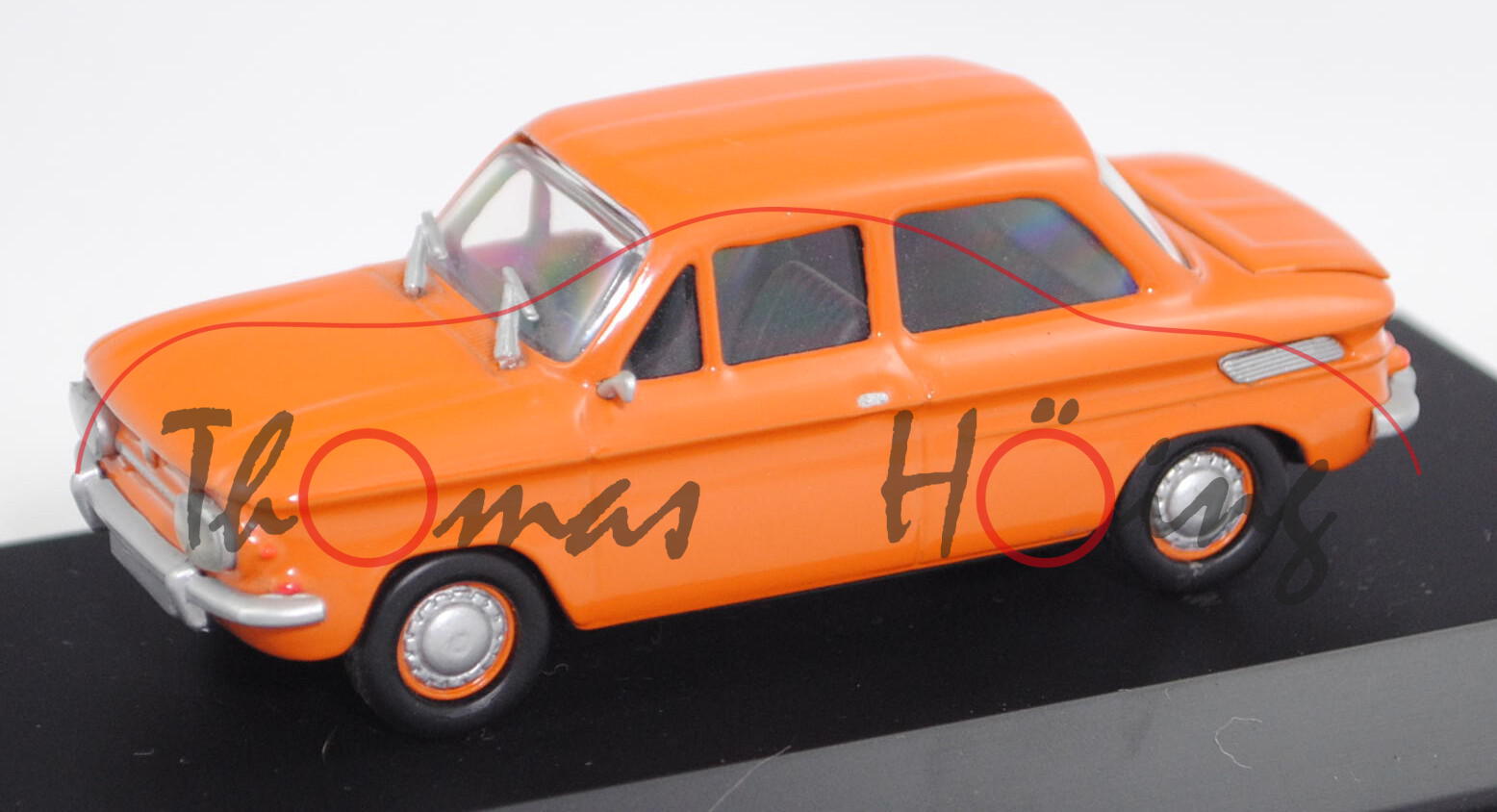 NSU TT (Typ 67c, Limousine, Modell 1967-1972), dunkel-gelborange, Schuco, 1:43, Werbeschachtel
