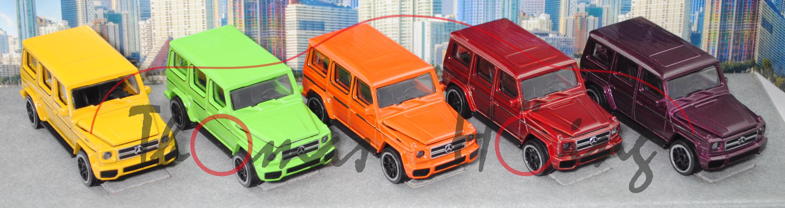 Mercedes-AMG G 63 (Baureihe W 463 facelift 2015, Modell 2015-) (Nr. 250B) Giftpack (5 Modelle), 1:61