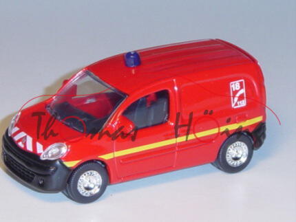 Renault Kangoo 2007 (2. Generation, Typ W), Modell 208-2013, feuerrot, 18 C 112, mit Blaulicht, rech