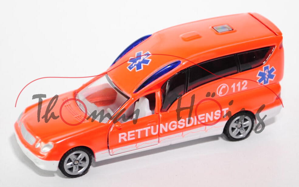 00003 Krankenwagen Binz A 2003, tagesleutfarbe/reinweiß, RETTUNGSDIENST / C 112, Felgen offen, 1:55,