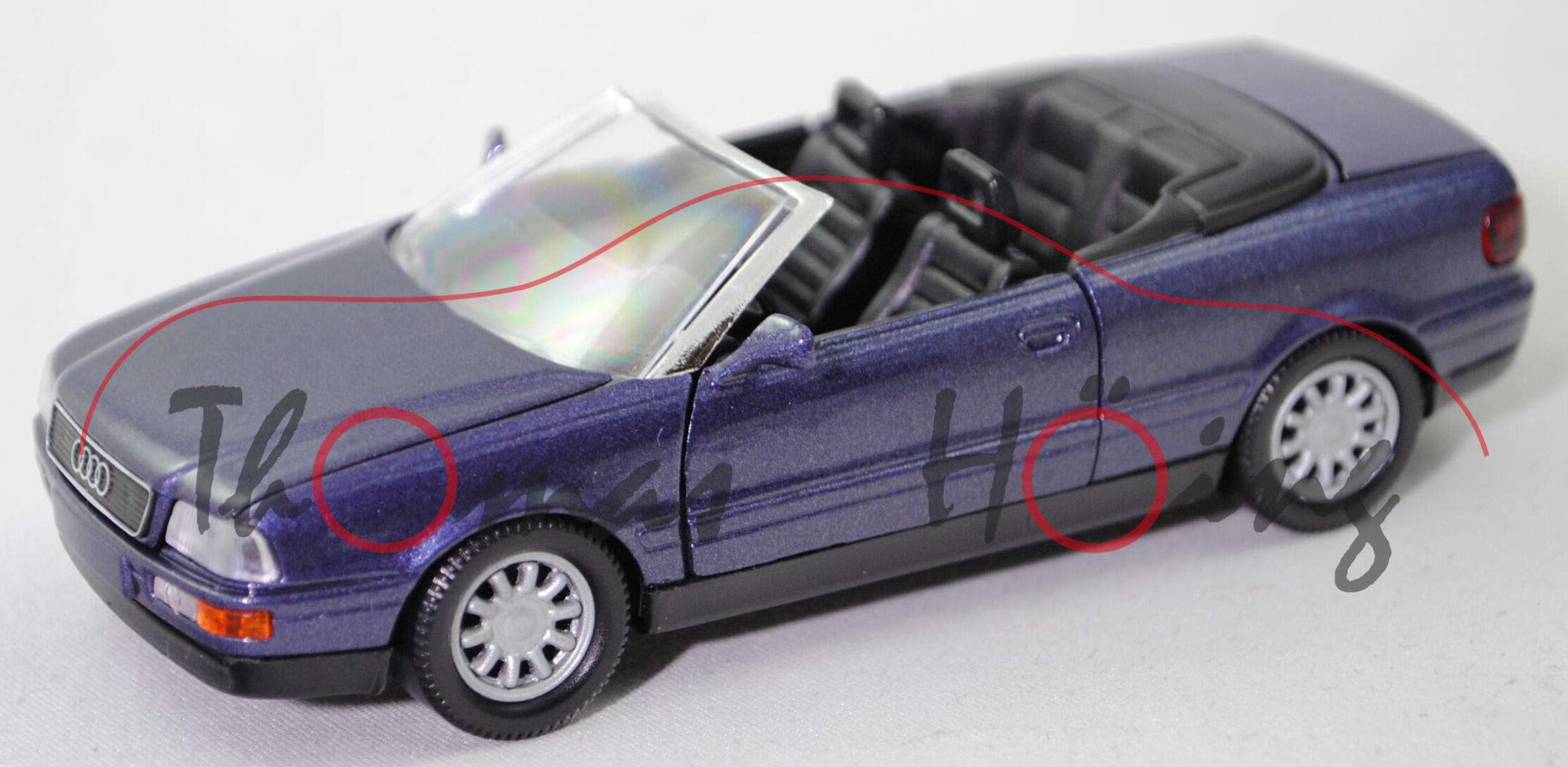 Audi Cabriolet 2.8 E (Baureihe B3, Typ 8G, VFL, Mod. 1992-1997), h.-violettblaumet. (5J/LZ5K), Schabak, 1:43, mb