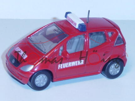 00000 Mercedes A 160 (Baureihe W 168) Feuerwehr-Vorauswagen, Modell 1997-2001, karminrot, FEUERWEHR,