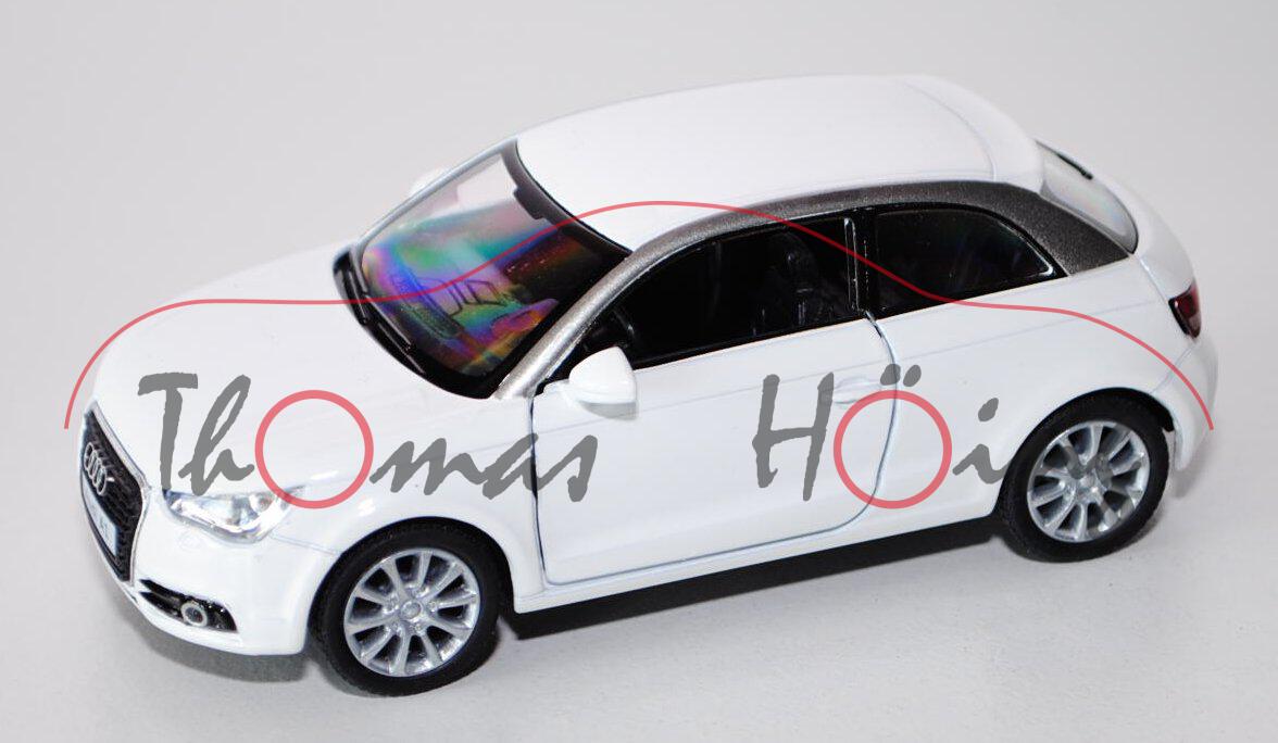 Audi A1, Modell 2010-, reinweiß, Kinsmart, 1:32