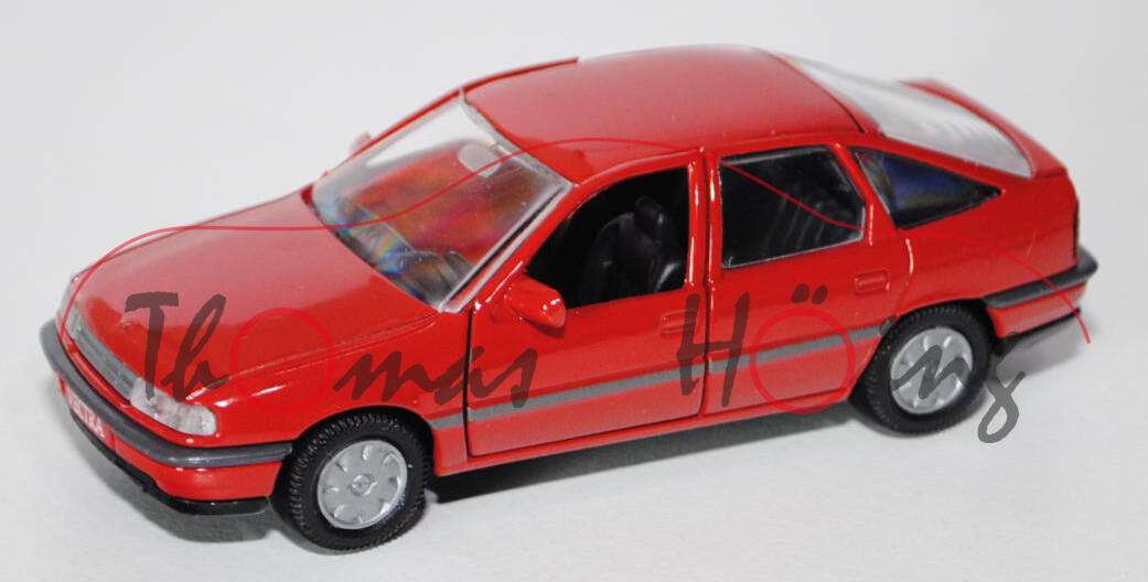 Opel Vectra (Typ A, Fünftürer, Fließheck), Modell 1989-1992, feuerrot, Türen + Heckklappe zu öffnen,