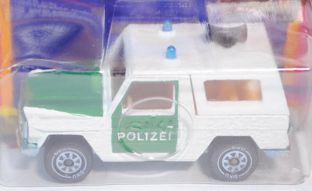 Mercedes-Benz 280 GE (Typ W 460, Modell 1980-1990) Polizei-Geländewagen, reinweiß/minzgrün, innen da