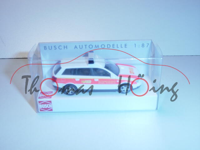 Audi A4 Avant, Mj 02, weiß, ASB Gräfenberg Neunkirchen a. Br., Busch, 1:87, mb