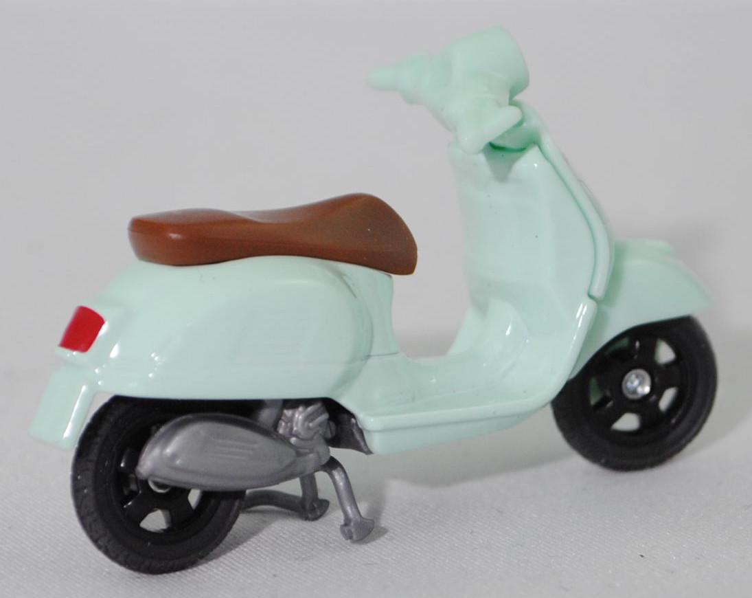 00000 Vespa 125 GTS Super (6. Generation, Baureihe GTS, Modell 2019-), Frontschild mit Fahrgestell blass-lichtgrün (grün relax VK), SIKU SUPER, 1:34, P29f