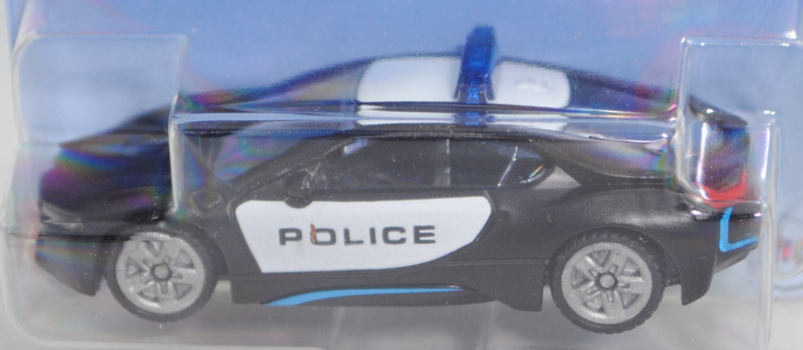 00000 BMW i8 Coupé (Typ I12, Modell 2014-2018) US-Police, weiß/schwarz, B47 silbergrau, SIKU, P29e