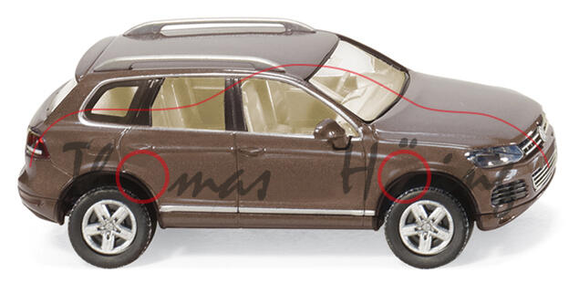 VW Touareg II, Modell 2010-, graciosa braun metallic, Wiking, 1:87, mb