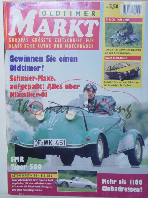 MARKT EUROPAS GRÖSSTE OLDTIMER-ZEITSCHRIFT, Heft 11, November 1994