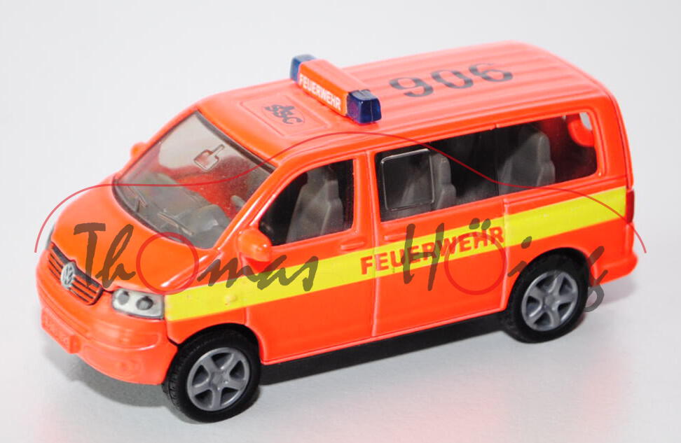 00401 SSC VW T5 Multivan, Modell 2003-2009, tagesleuchtfarbe, mit leuchtgelbem Streifen, FEUERWEHR /