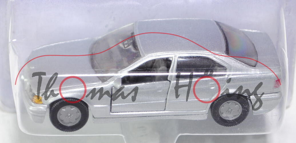 00001 BMW 325i Limousine (Baureihe E36, Modell 1990-1992), silbergraumetallic, SIKU, 1:55, P26