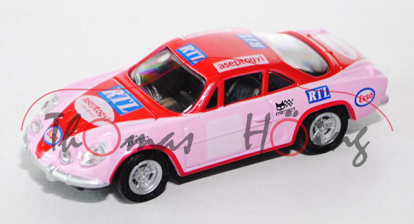 Renault Alpine A110 Berlinette (Mod. 62-77), rot/rosa, Rallye Tour de France Auto 1971, 1:54, Norev