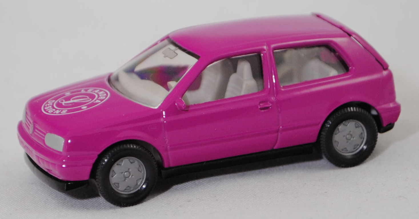 00003 LEANDRA VW Golf III 1.8 GL (3. Generation, 1HX, Modell 1991-1994), dunkel-verkehrspurpur, L / LEANDRA DESIGNS, Hong, SIKU SUPER, 1:56, m (Limited Edition)