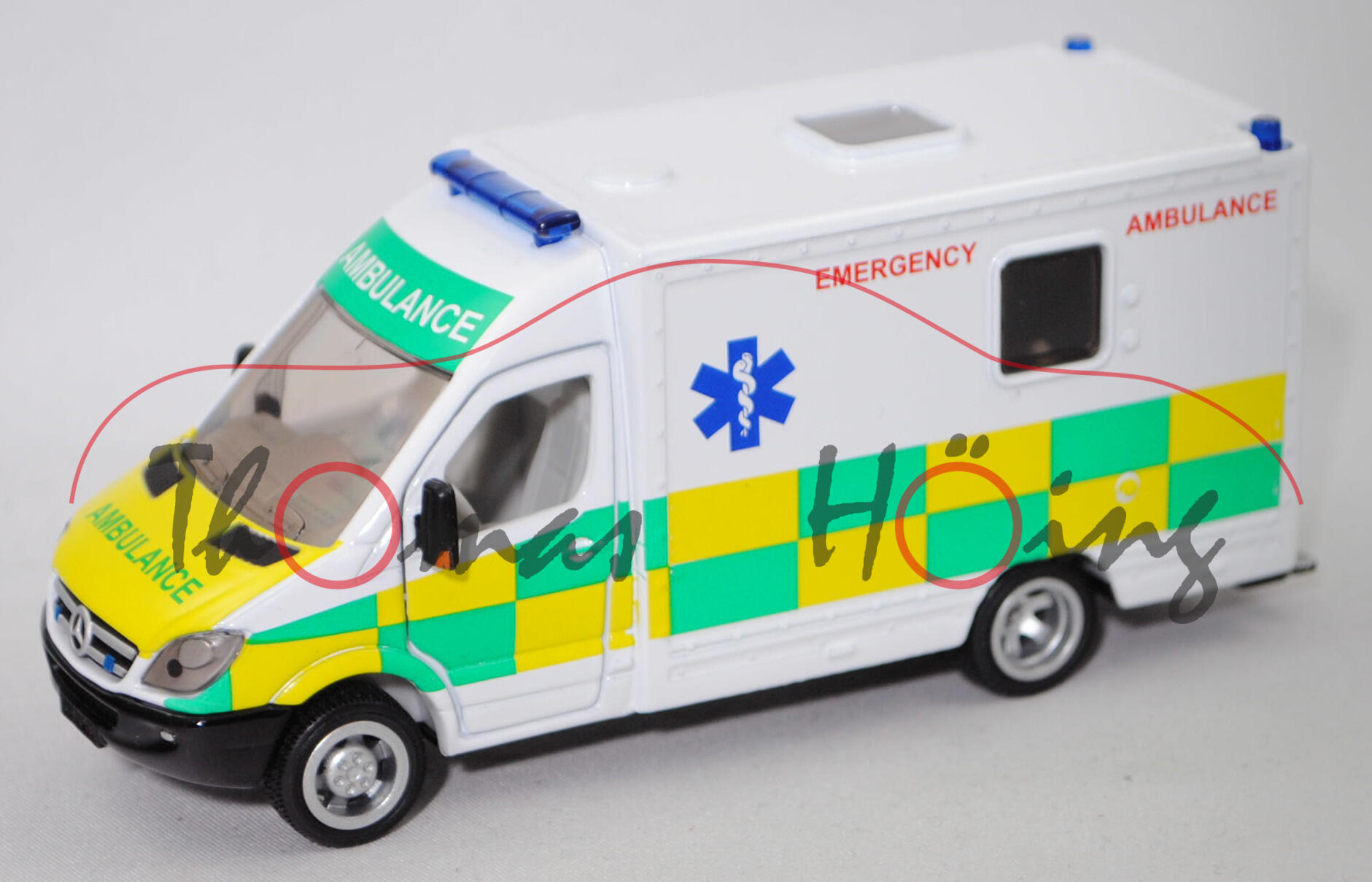 00600 GB RTW MB Sprinter II (Mod. 06-09) mit Kofferaufbau, weiß, EMERGENCY AMBULANCE, L17mpK