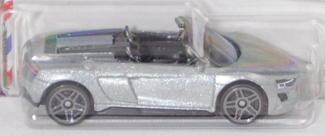 Audi R8 Spyder V10 (4S, Facelift 2019, Modell 2019-), hell-graualuminiummet., Hot Wheels, 1:64, mb