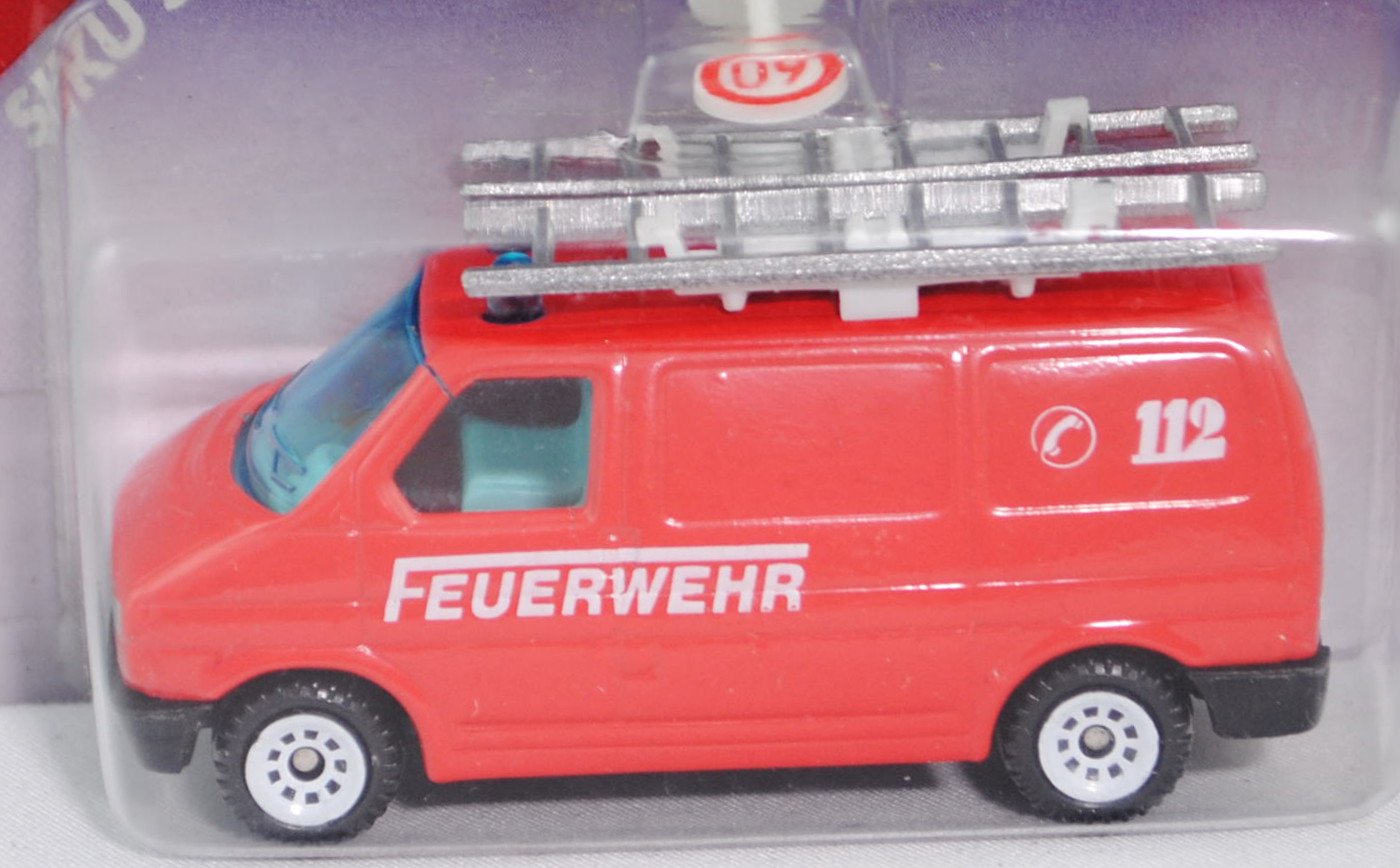 00005 VW T4 Transporter Kastenwagen (Modell 1990-1995) Feuerwehr-Gerätewagen, verkehrsrot, innen lic