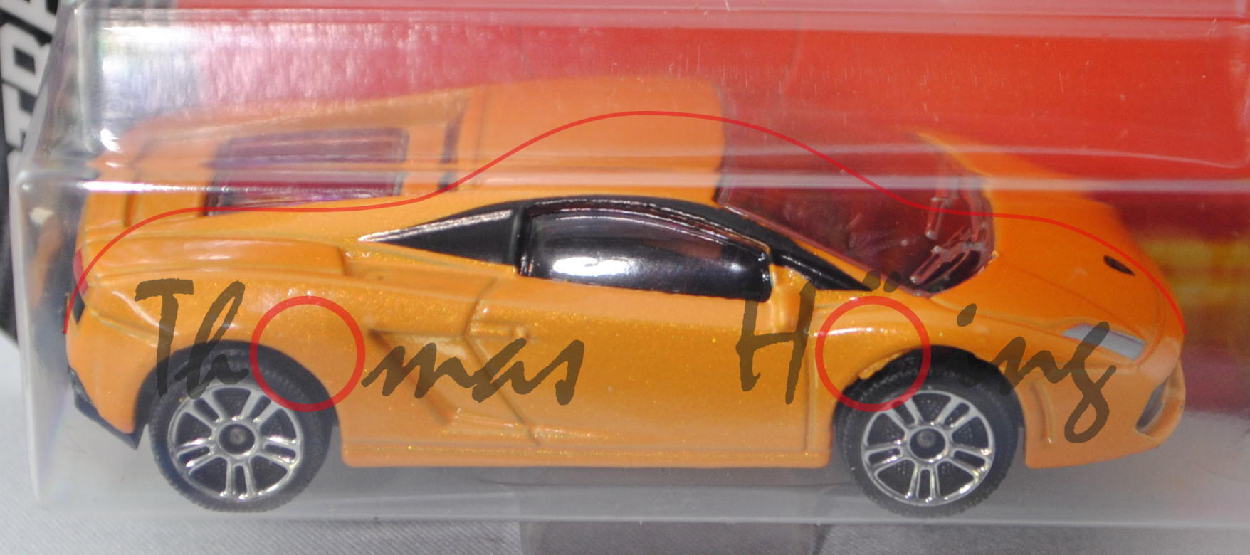 Lamborghini Gallardo LP 560-4 (Modell 2008-2012) (Nr. 219 D), chromgelbmetallic, majorette, ca. 1:61