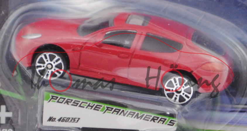 Porsche Panamera S (1. Gen., Typ 970, Modell 2009-2013), rot, JAMARA STREET KINGS 1:64, Blister