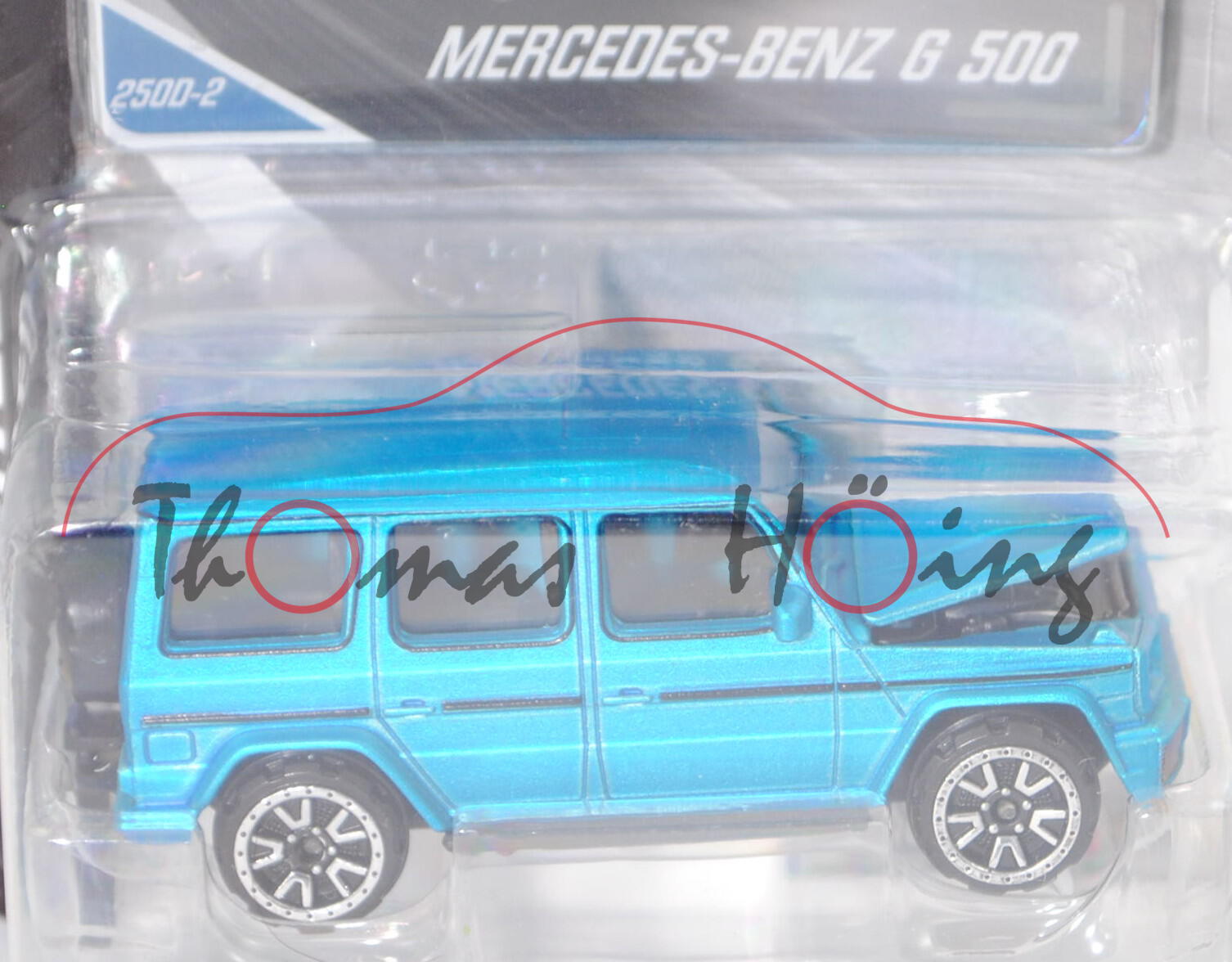 Mercedes-Benz G 500 (MOPF (Modellpflege) 2018, Mod. 18-), hell-himmelblaumet., majorette, 1:61, mb