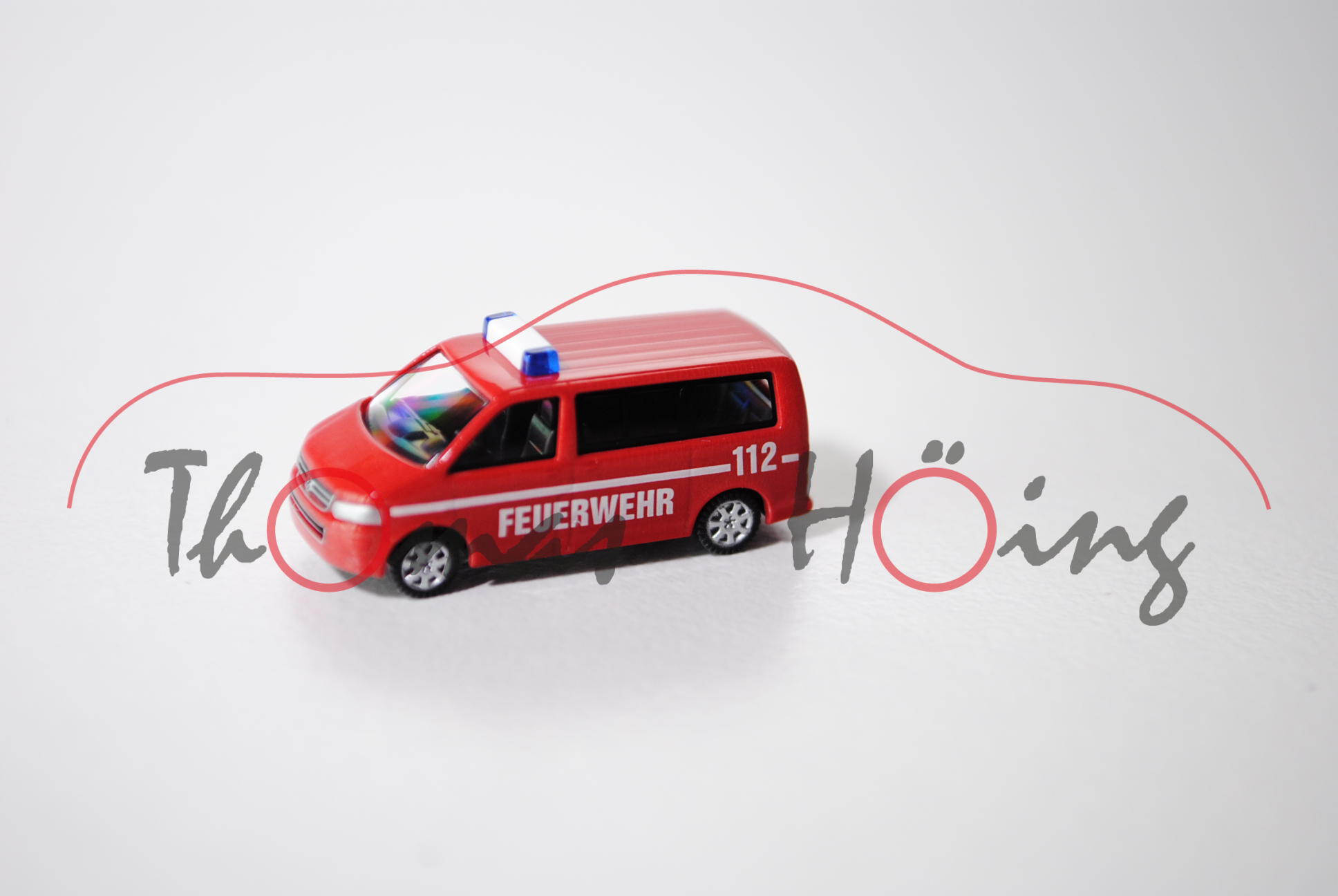 Feuerwehr VW T5, karminrot, FEUERWEHR 112, N-Spur, Wiking, 1:160, mb