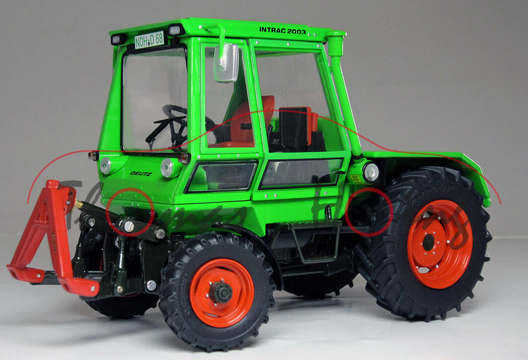 DEUTZ D INTRAC 2003 A (Ausführung 1974-1978), grün, NOH D 68, weise-toys, 1:32, mb