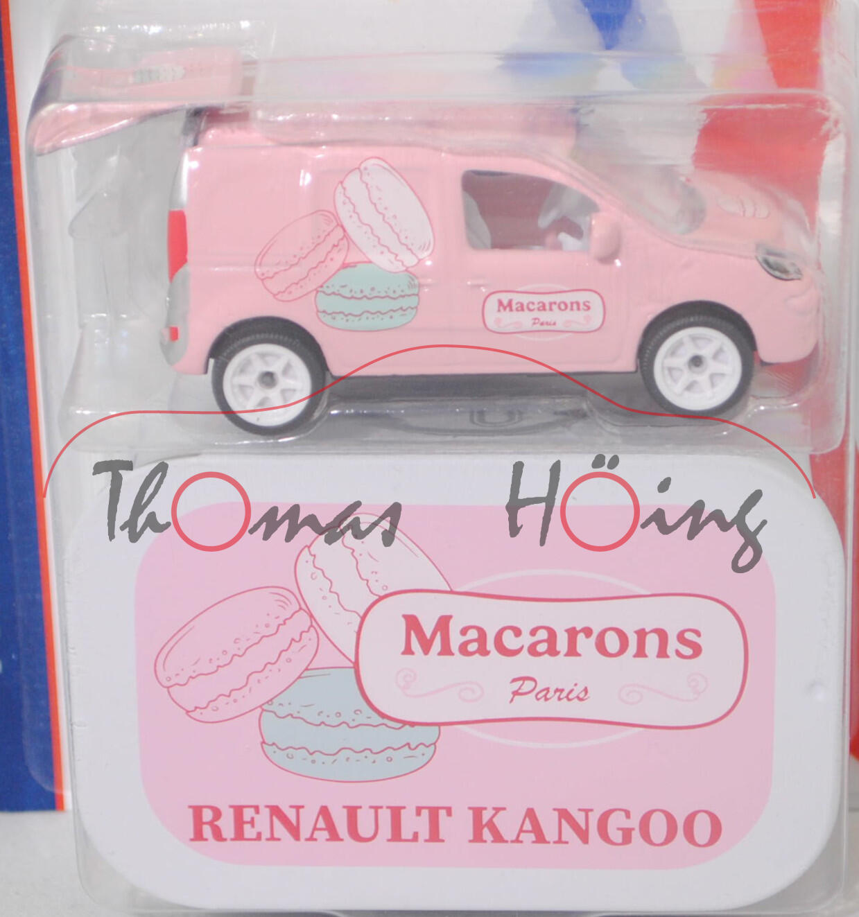 Renault Kangoo Z.E. (Mod. 2011-2013), hellrosa, Macarons/Paris, mit Sammelblechbox, majorette, 1:64, Blister