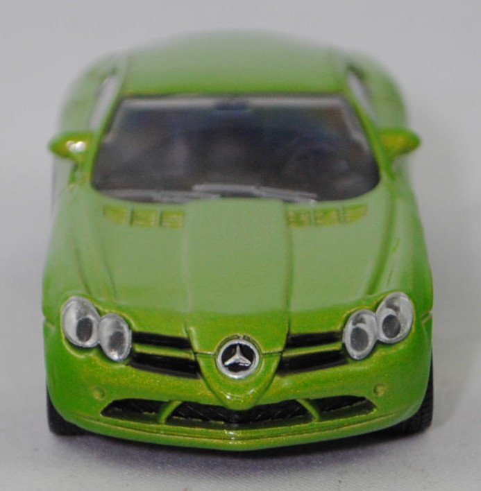 00006 Mercedes-Benz SLR McLaren (1. Generation, C 199, Modell 2004-2008), hell-gelbgrünmetallic, Bpr. 1004, B25a / B25b schwarz, SIKU SUPER, 1:55, m