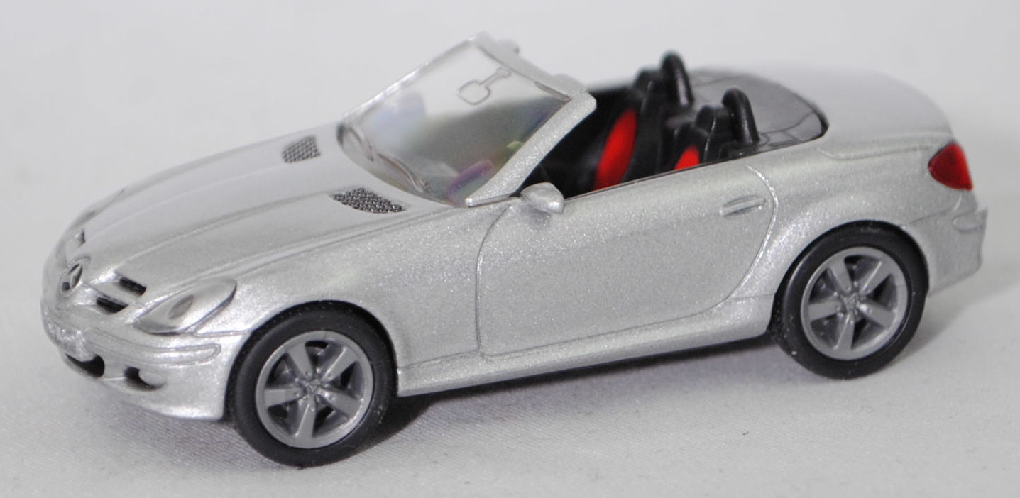 00000 Mercedes-Benz SLK 350 (interne Baureihenbezeichnung R 171, Vor-MoPf, Modell 2004-2008), silbergraumetallic, Bpr. MERC. BENZ SLK 350 und 1002, SIKU SUPER, 1:55, m