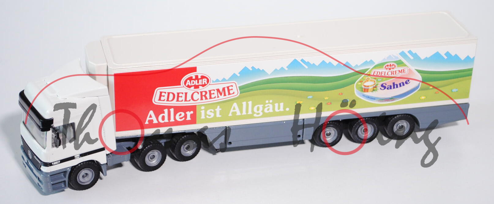 Mercedes Actros LH 1857 Koffer-Sattelzug, reinweiß/mausgrau, ADLER / EDELCREME / Adler ist Allgäu. u