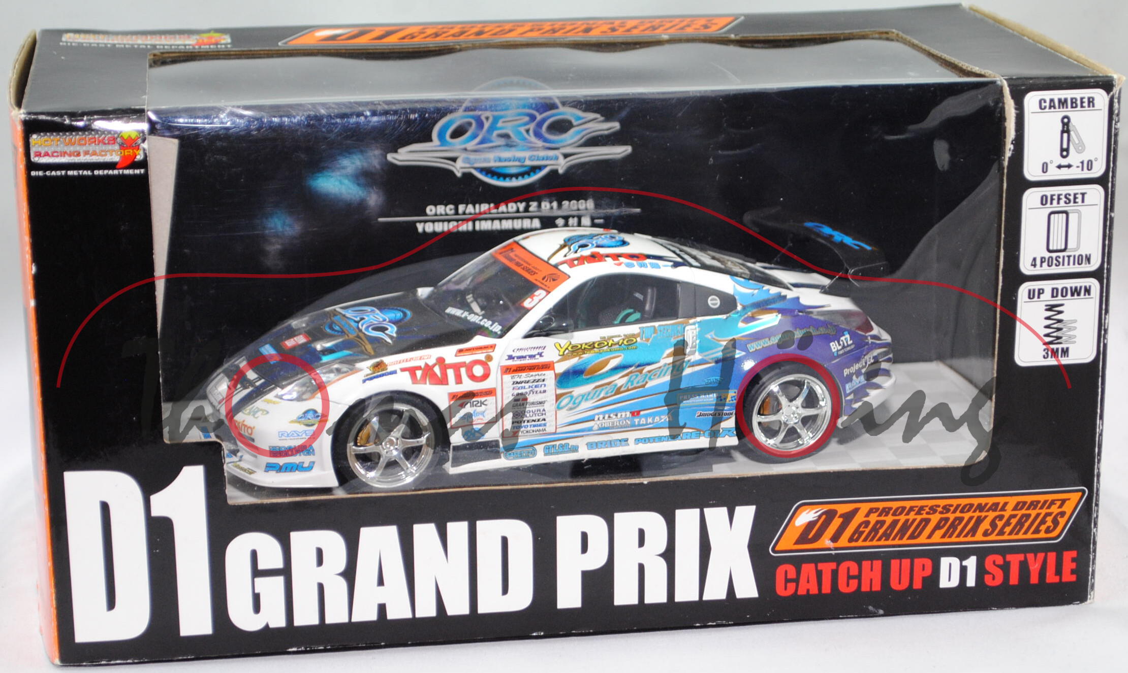 ORC Nissan Fairlady Z D1 (Typ Z33, Mod. 05-09), weiß/grau, Y. Imamura, Hot Works Racing, 1:24, mb
