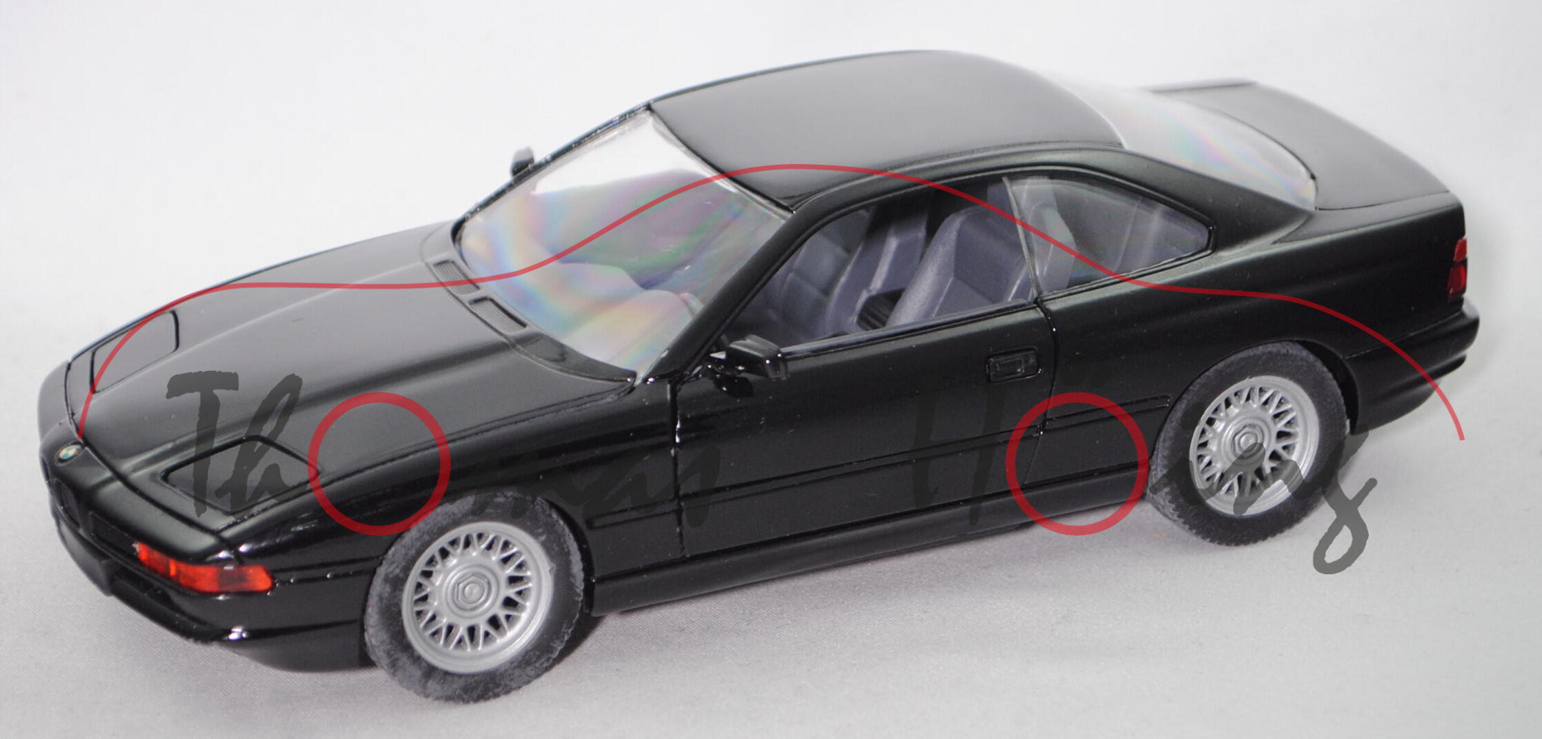 BMW 850i (Baureihe E31, Modell 1989-1992), schwarz, Schabak, 1:24, mb (Schachtel mit Lagerspuren)