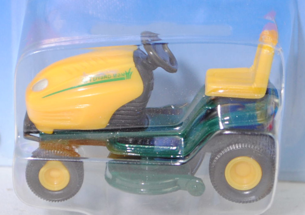00001 Rasentraktor MTD YaRD-MaN AG 5165 AUTODRIVE™ (Modellnummer 13AE504G643, 4-Style, Modell 2002-2002), gelb/grün, Frontscheinwerfer 5 mm hoch, SIKU SUPER, 1:32, P28b