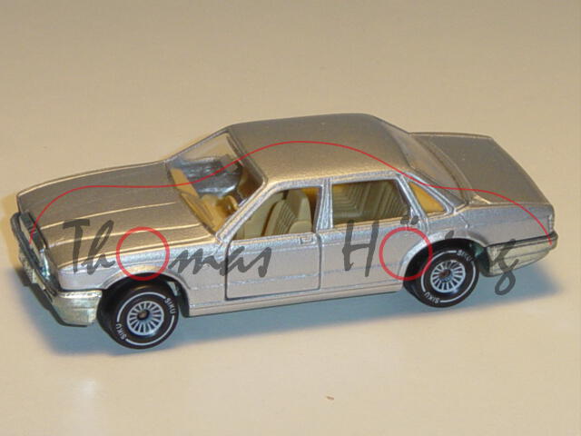 00003 Jaguar Sovereign 3.6 (Typ XJ40, Modell 1986-1989), silbergraumetallic, innen hell-beige, Lenkr