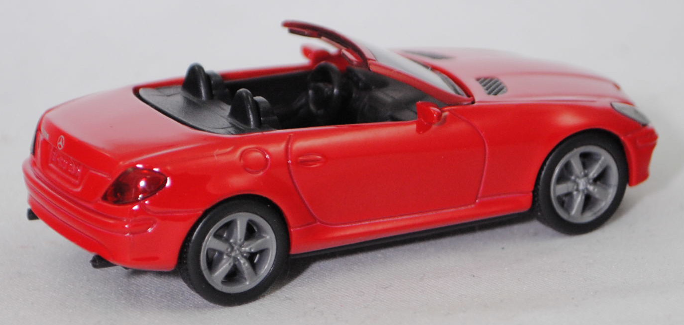 00005 Mercedes-Benz SLK 350 (interne Baureihenbezeichnung R 171, Vor-MoPf, Modell 2004-2008), dunkel-verkehrsrot, innen schwarz/rot, Bpr. 1002, SIKU SUPER, 1:55, m