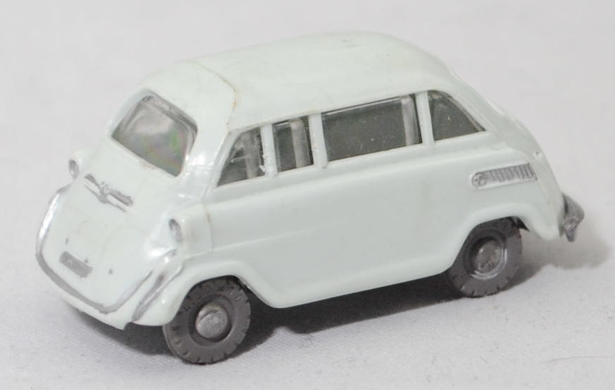 00000 BMW 600 (1. Generation, Baureihe 600, interne Baureihenbezeichnung E111, Modell 1957-1959), hell-weißgrün, Siku-Verkehrsmodelle aus Plastik 1:60