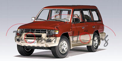 Mitsubishi Pajero GDI V6 3500 LWB LHD (Typ V20, Fünftürer), Modell 1997-1999, purpurrotmetallic/silb