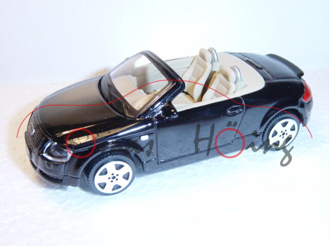 Audi TT Roadster, Mj. 99, schwarz, innen beige, Maisto, 1:43, mb