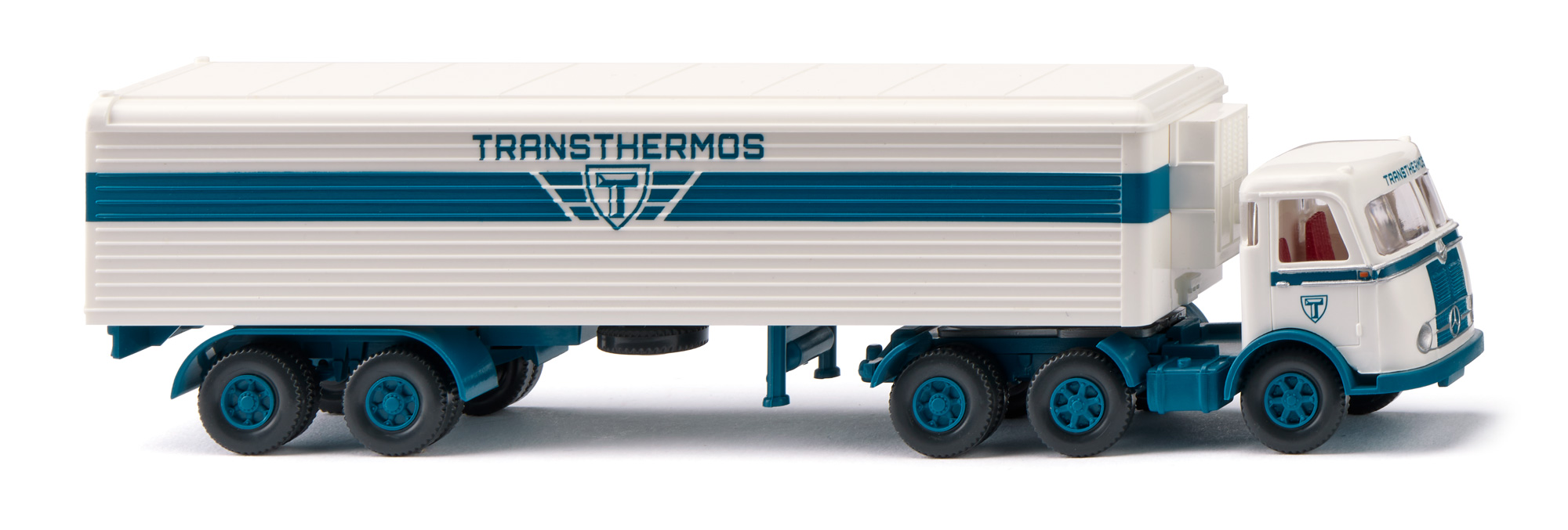 Mercedes-Benz LPS 333 (Modell 1958-1961) Kühlkoffersattelzug (Baujahr 1963), weiß, TRANSTHERMOS, Wiking, 1:87, mb