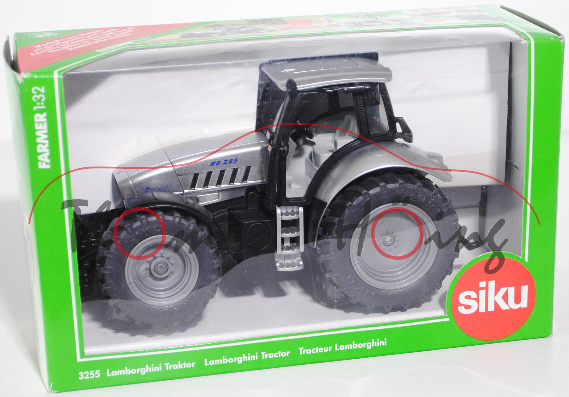 00001 Lamborghini R8.265 Traktor, weißaluminiummetallic, vorderer