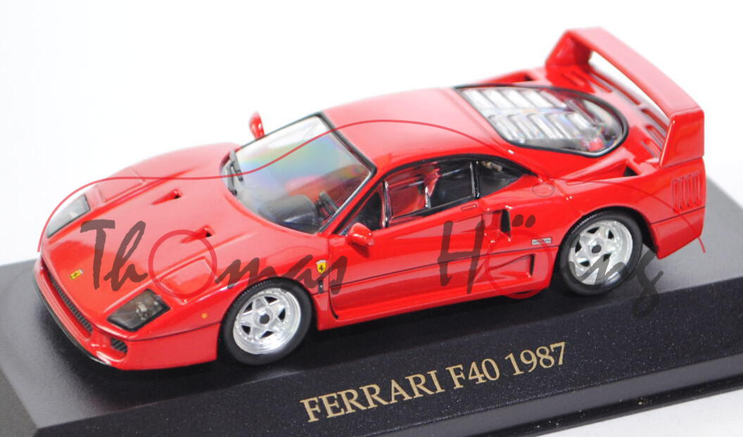 Ferrari F40, Modell 1987-1992, dunkel-verkehrsrot, IXO MODELS®, 1:43, PC-Box