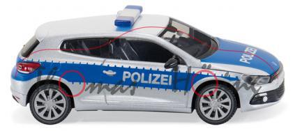 Polizei - VW Scirocco III, Typ 13, silber/blau, POLIZEI, Wiking, 1:87, mb