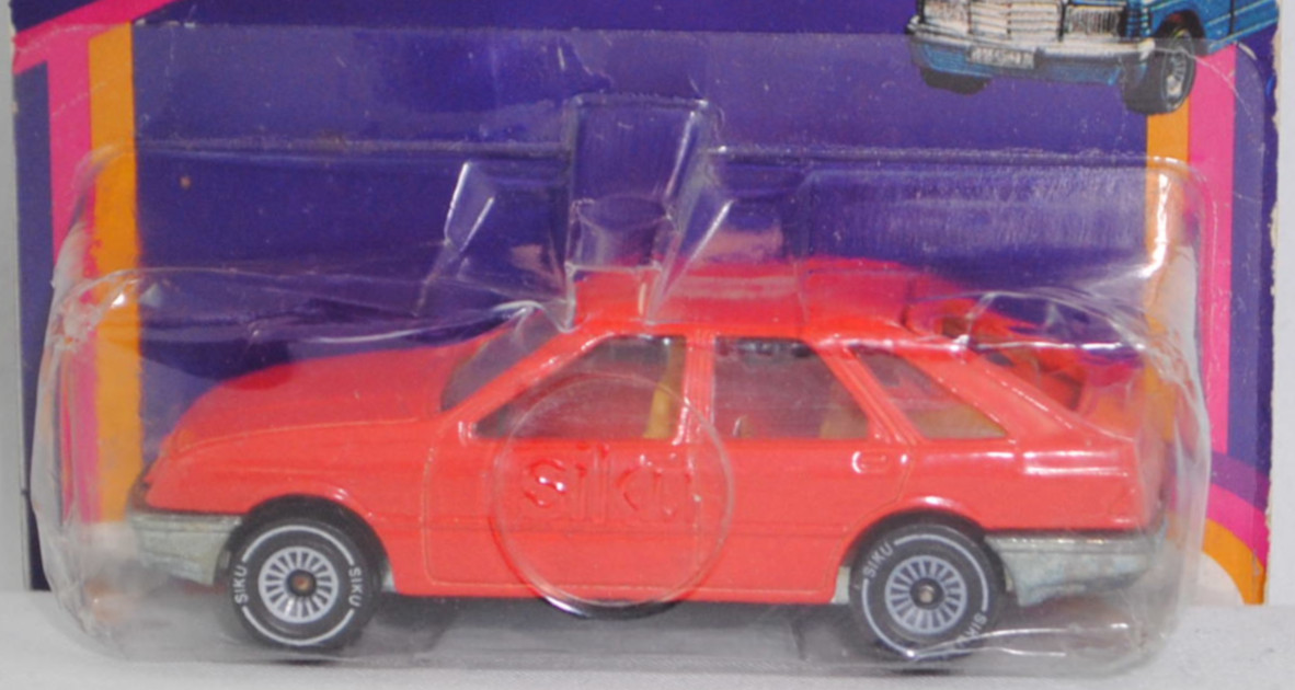 00000 Ford Sierra 2.3 Ghia (1. Generation, Typ Sierra '82 oder Mk1, GBC, Vorfacelift, Modell 1982-1984), hell-verkehrsrot, innen chromgelb, SIKU SUPER, 1:55, P19D