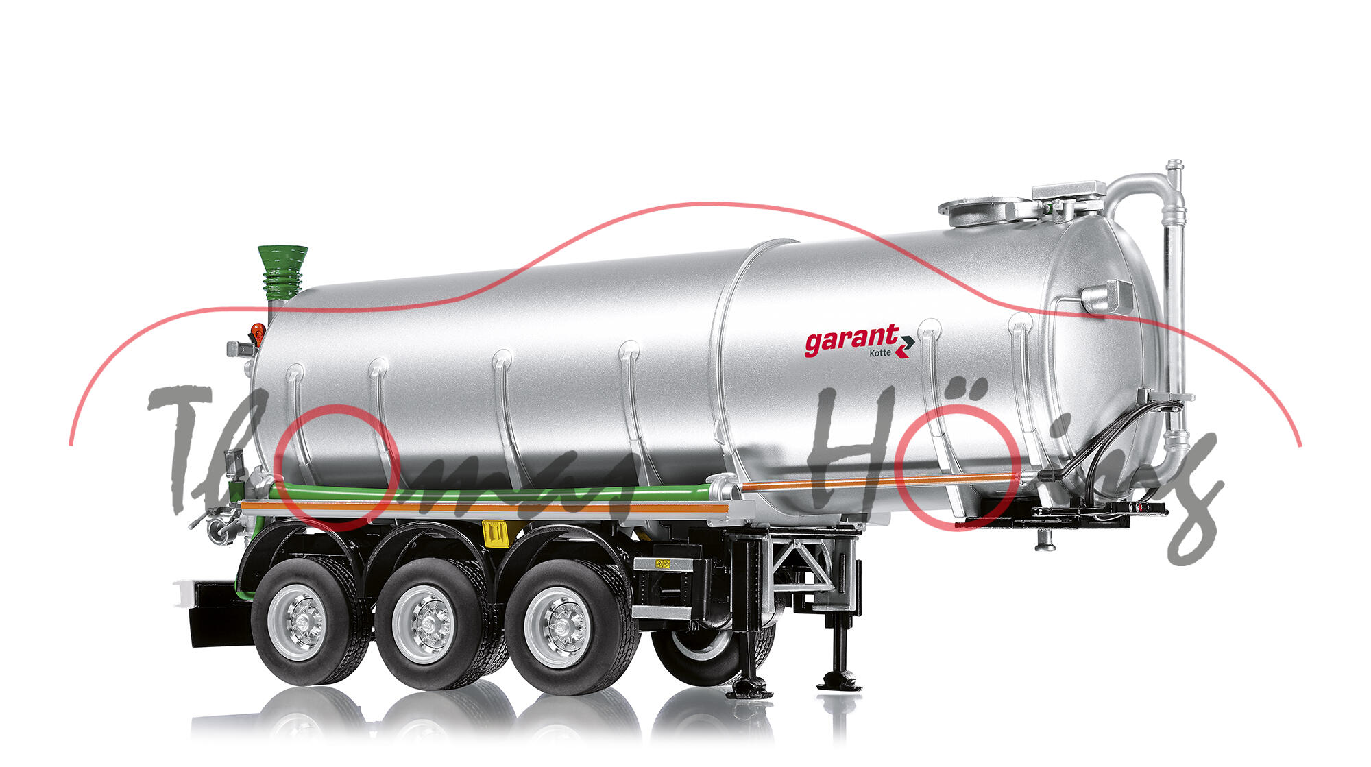 garant Kotte Tanksattelauflieger (TSA) 30.000 (Modell 2017-), Tank weißalu, Wiking, 1:32, mb