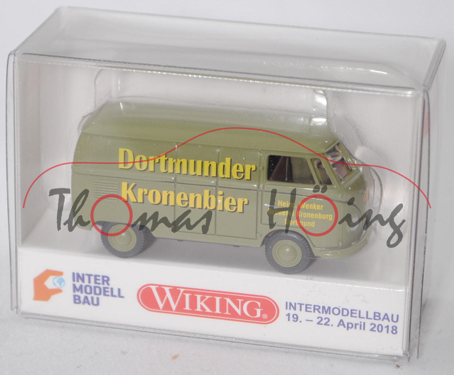 VW Transporter T1 Kastenwagen, grün, Dortmunder / Kronebier, Wiking, 1:87, mb (INTERMODELLBAU 2018)