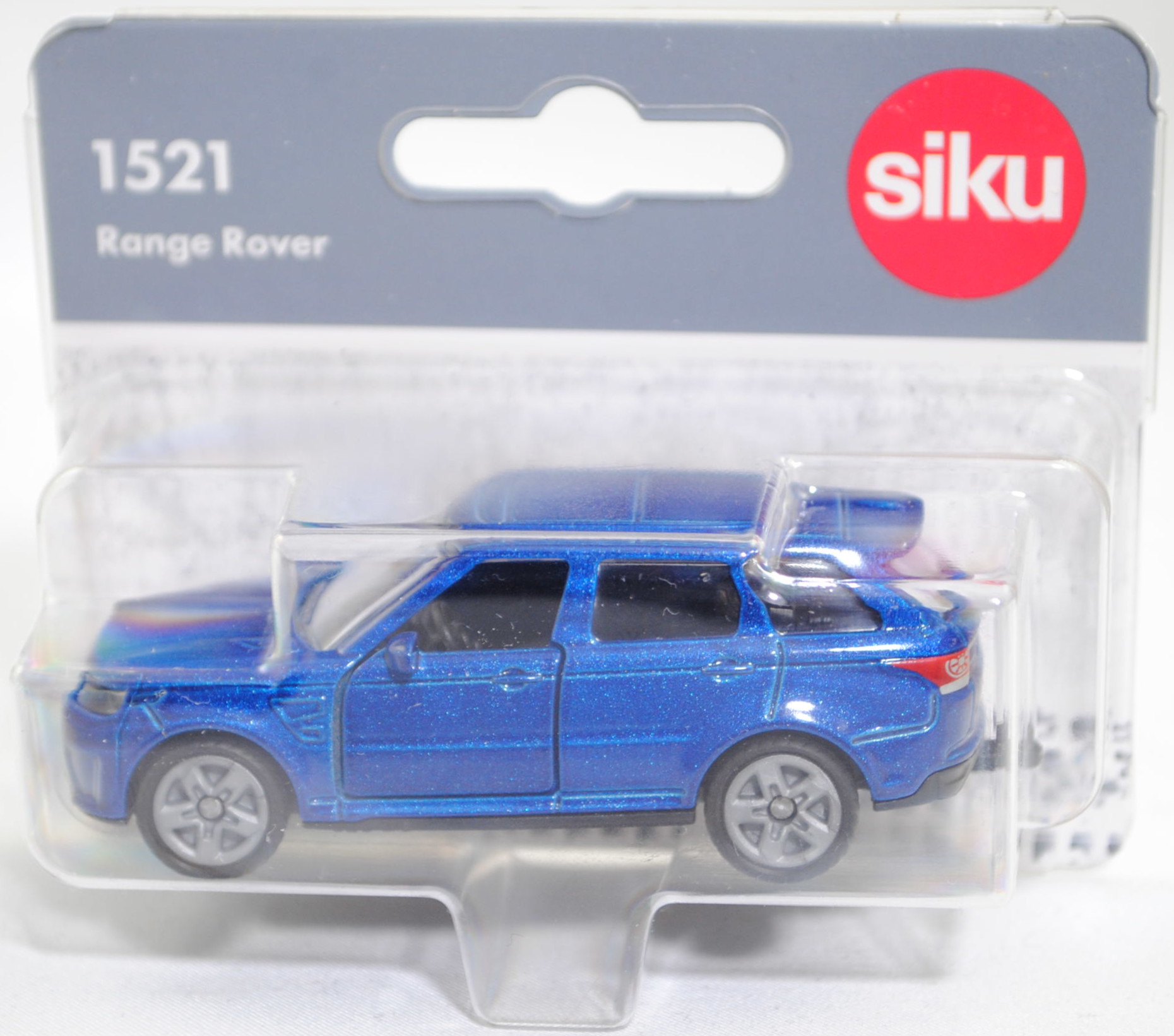 00000 Range Rover Sport SVR (2. Generation Range Rover Sport, L494, Vor-Facelift, Modell 2014-2017), hell-kobaltblaumetallic, B47 silbergrau, SIKU SUPER, 1:63, P29f
