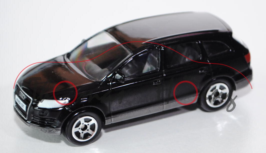 Audi Q7, Modell 2005-, schwarz, REALTOY, 1:65